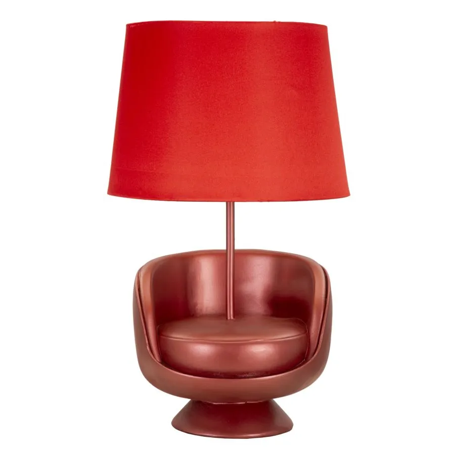 LAMPA NOCNA W STYLU MID-CENTURY CZERWONA Ø 26X43 cm